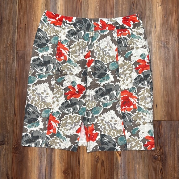 Cato Linen Fully Lined Side Zip Floral Pencil Skirt with Pockets Size 14 - Picture 3 of 8